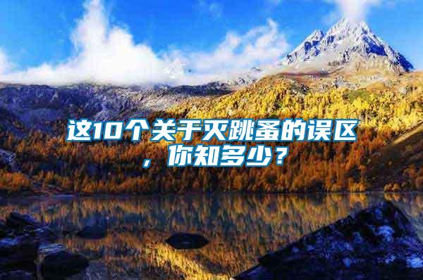 這10個(gè)關(guān)于滅跳蚤的誤區(qū)，你知多少？