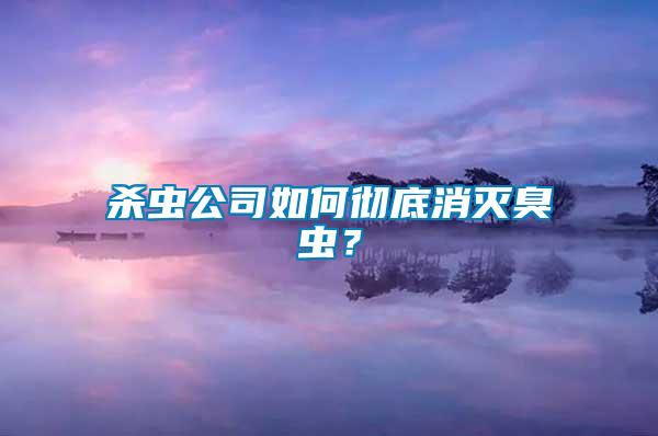 殺蟲公司如何徹底消滅臭蟲？