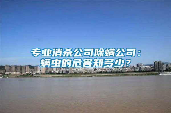 專業(yè)消殺公司除螨公司:螨蟲的危害知多少?