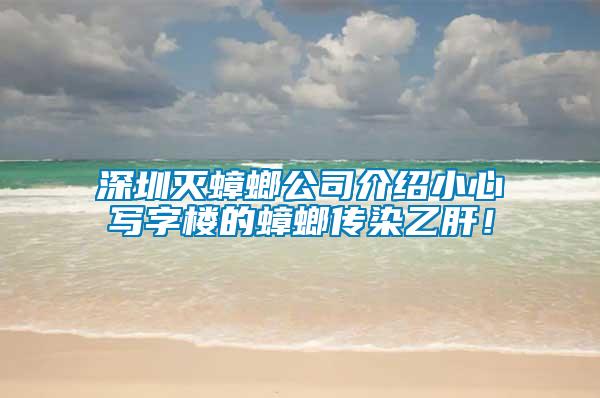深圳滅蟑螂公司介紹小心寫字樓的蟑螂傳染乙肝！