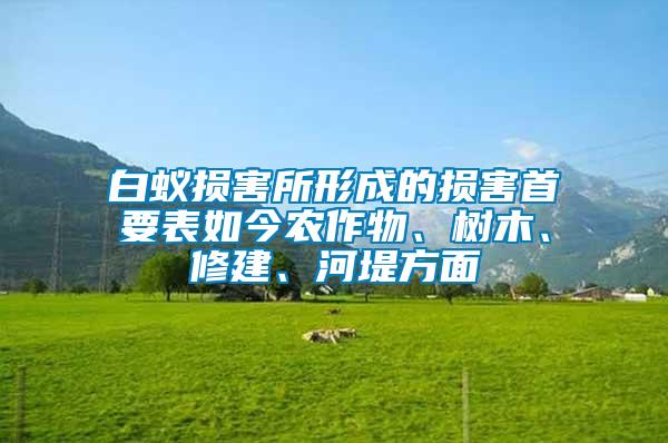 白蟻損害所形成的損害首要表如今農作物、樹木、修建、河堤方面