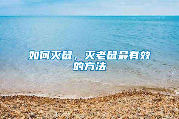 如何滅鼠，滅老鼠最有效的方法