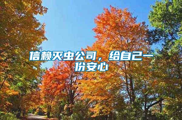信賴滅蟲公司，給自己一份安心