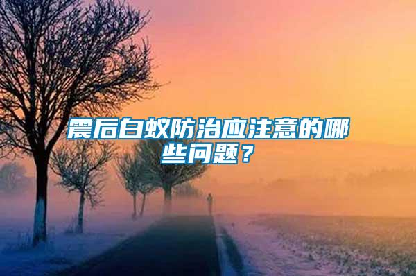 震后白蟻防治應注意的哪些問題？