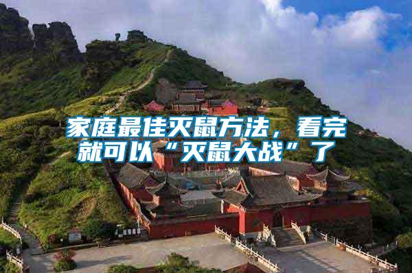 家庭最佳滅鼠方法，看完就可以“滅鼠大戰”了