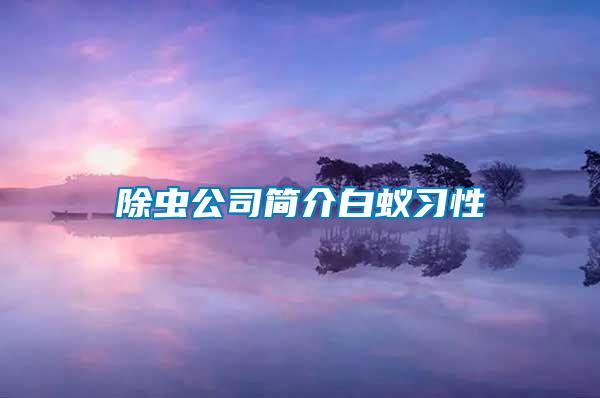 除蟲公司簡介白蟻習(xí)性